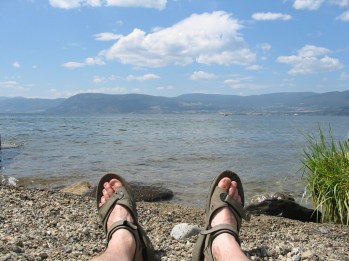 Relaxing on the beach in Kelowna