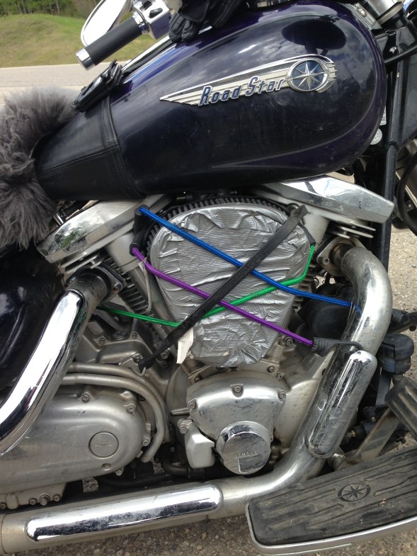 Silver's jury rigged air cleaner cover