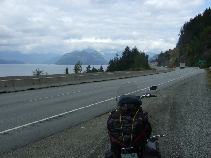 The Sea to Sky Highway between West Vancouver and Squamish.  The salty air in the morning is pretty awesome. 