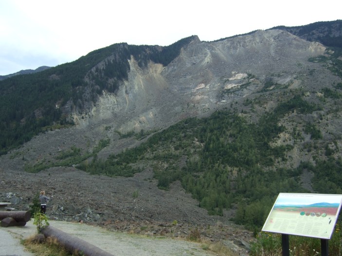 The site of the famous Hope Slide on the Crowsnest Highway east of Hope