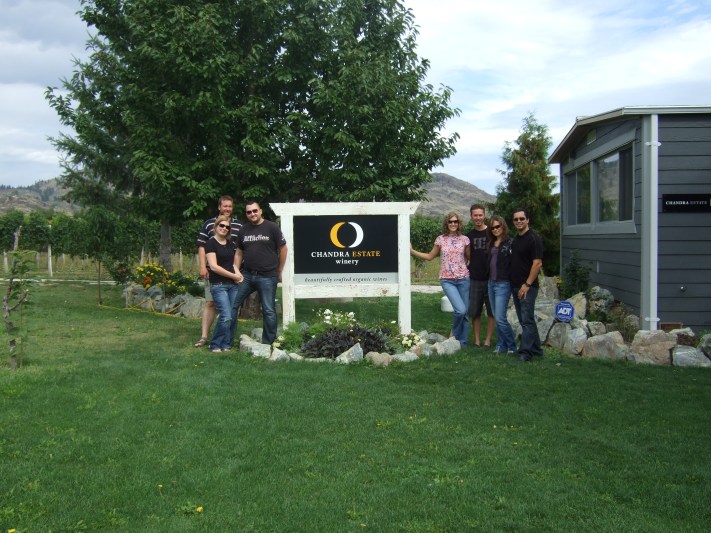 The group outside the Chandra Winery