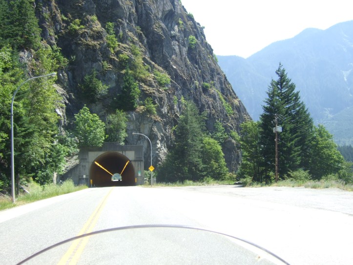 The Fraser Canyon north of Hope has several tunnels carved into the mountain