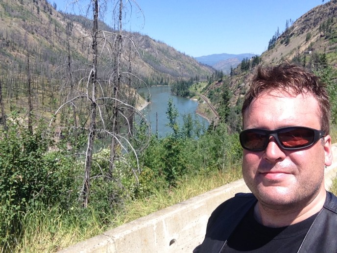 Stopped at a pullout north of Kamloops.  Getting pretty warm. 