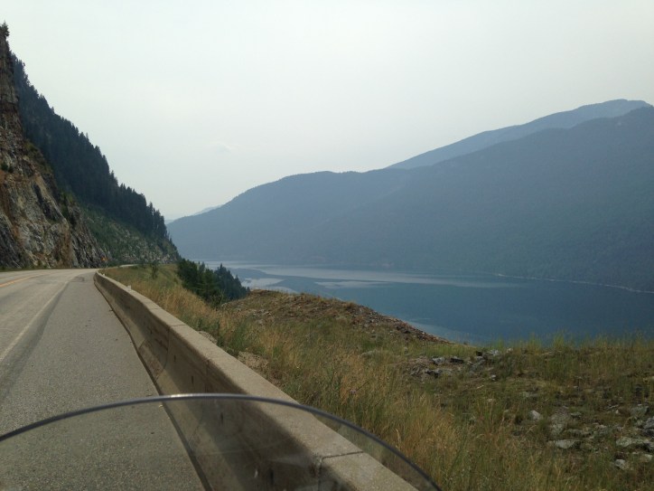 The view along Slocan Lake south of New Denver