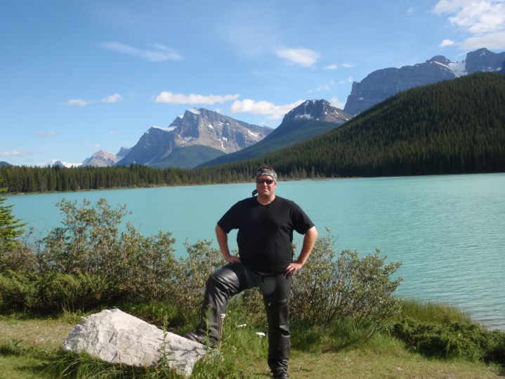 On the Icefields Parkway.  Look at that colour. 