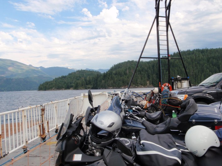 On the second ferry up the Sunshine Coast. Bikes go up front.