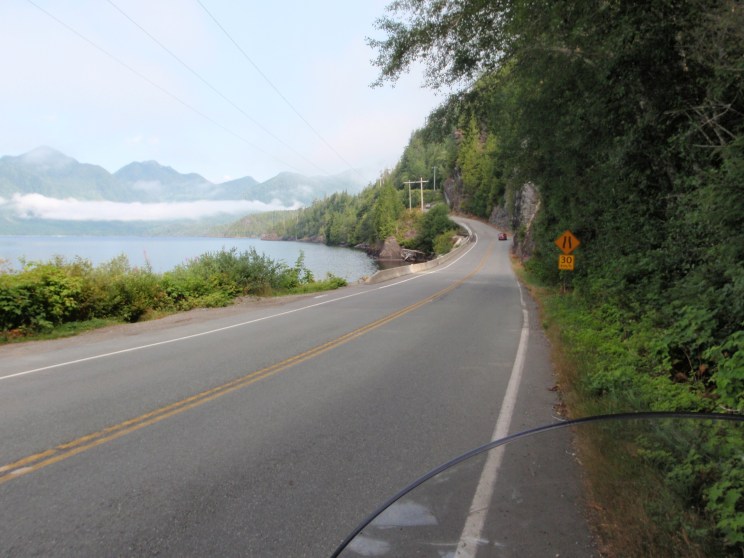 Riding back on the Tofino- Port Alberni Highway
