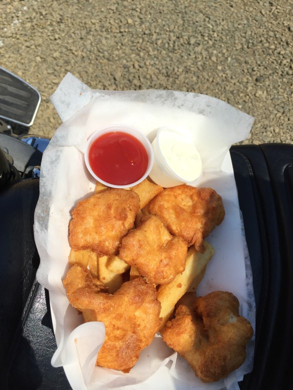 There you have it. That is the eighty- minute- lineup fish and chips. 
