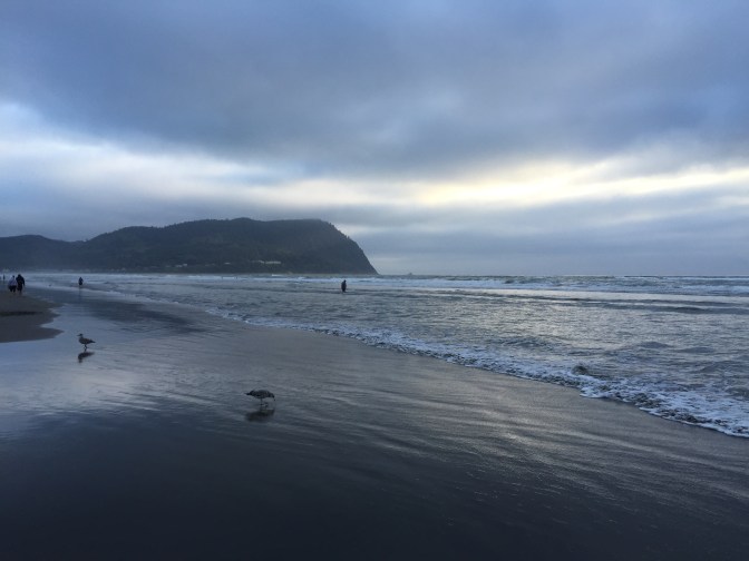 The beach at Seaside in the evening