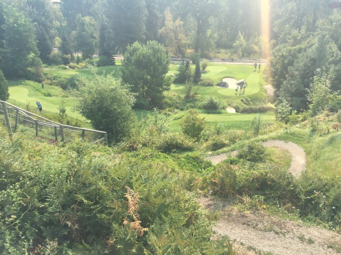 They even have a mini golf course nestled against the mountain...