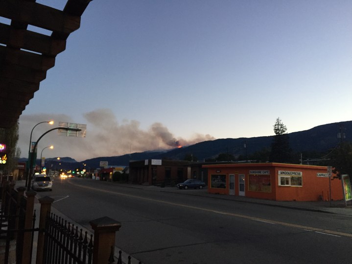 The fires in the mountains to the south of Oliver
